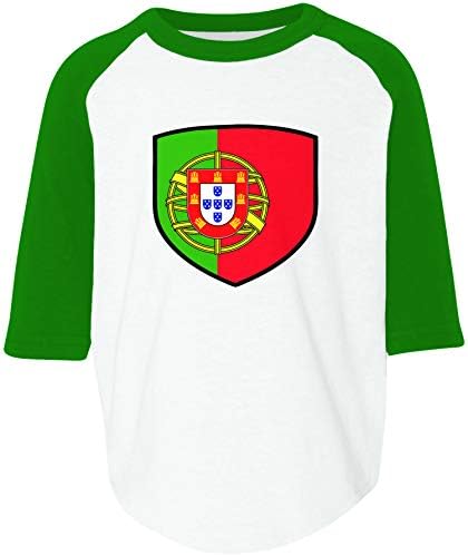 Тениска Raglan За деца Amdesco Portugal Shield Португалски Флаг