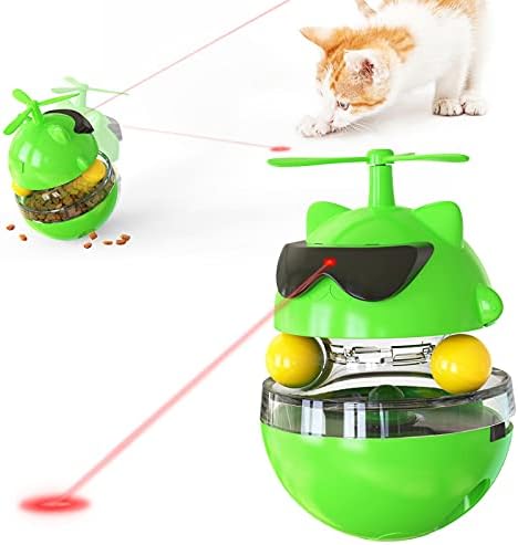 Интерактивни играчки за котки AOOF, Диспенсер за котки Закуски с Двойни Катящимися Топки, Въртяща Маса за котешки