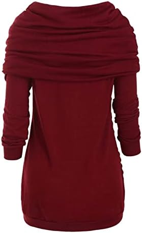 Дамски Пуловери в Голям Размер, С кръгло деколте и Дълъг Ръкав, Обикновена Асиметрични Блузи, Пуловер с Ресни