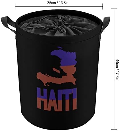 Карта На Хаити Флаг Кошница За Дрехи На Съвсем Малък Кош За Съхранение На Бельо Голяма Кошница-Органайзер За Играчки