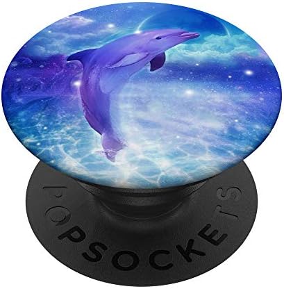 Dolphin Сладко Blue Galaxy Вселената и Звездите Дизайн PopSockets PopGrip: Замяна дръжка за телефони и таблети