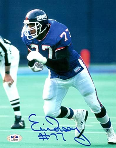 Ерик Дорси с автограф и подпис на 8x10 снимка NFL New York Giants PSA COA