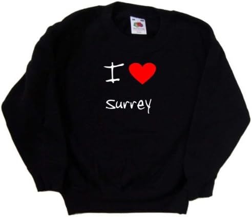 Черна детска Hoody I Love Heart Surrey