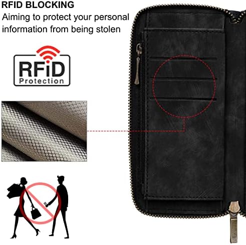 Rssviss за iPhone 12/12 Pro Калъф-Портфейл за Жени и мъже, 《 RFID Заключване》《Magsafe》 Притежателя на кредитната