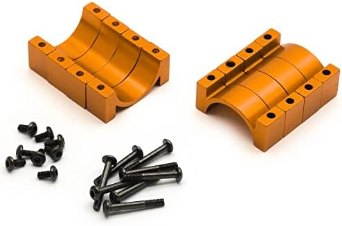 4 Комплекта скоби за алуминиеви тръби с диаметър 22 мм с ЦПУ (оранжево анодирани)