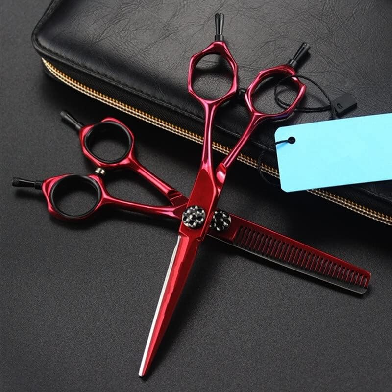 Ножица за подстригване на коса, 6 инча Япония 440c вино-червено ножица за подстригване на коса фризьорски салон