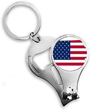 Айова, САЩ Карта Звезди Ленти Флаг Форма на Ножица За Нокти Халка Ключодържател Отварачка за Бутилки Машина За Рязане