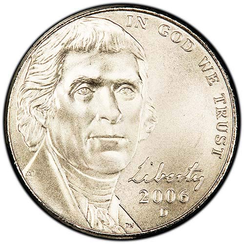 2006 D Сатинировка Jefferson Nickel Избор на никел, Без да се позовават на Монетния двор на САЩ