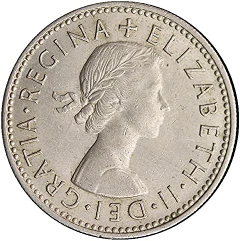 Британската монета в 1 шилинг (английската версия на Three Lions) 1952-1968, Диаметър 4 мм