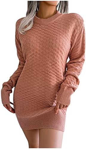 Жена Секси Рокля-пуловер, Модни Пола-Прилеп с Преминаването V-образно деколте, Рокля с мирис на бедрата, Вълнена