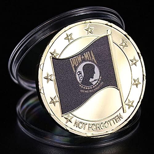 Не е Забравен Спомен POW MIA Флаг на САЩ и Ветеран от Военната Монета Предизвикателство Монета Златна Възпоменателна