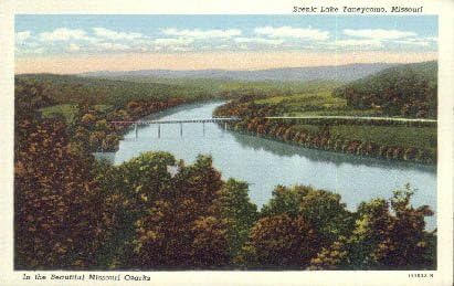Пощенска картичка с езеро Танейкомо, Мисури