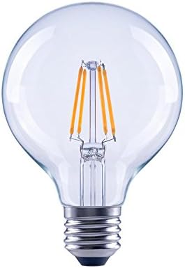 Global Value Lighting FG-03182 60-Ватов Еквивалент на Прозрачни стъклени нишки с нажежаема Жичка G25 С регулируема