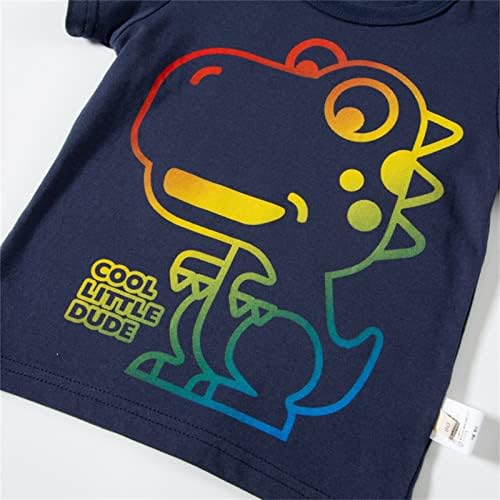 Mneostt /Тениски с Кръгло деколте и Къси ръкави Модел на Динозавър от Анимационен филм за Малки Момчета и Момичета,