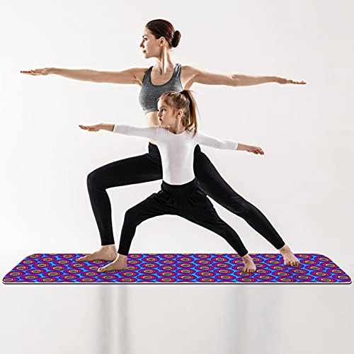 Килимче за йога с дебелина 6 мм, с лилави принтом в фасул, Екологично Чисти Постелки за упражнения от ТПЭ, Подложка