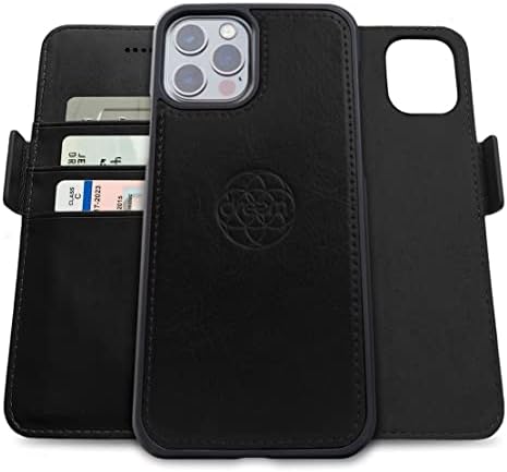 Чанта-портфейл Dreem Fibonacci 2-в-1 за Apple iPhone 13 Pro Max - Луксозна веганская кожа, Магнитна Подвижна устойчив на удари калъф за телефон, защита на RFID карта, съвместимост с Magsafe -