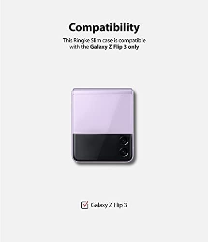 Тънък калъф Ringke, съвместим с Samsung Galaxy Z Flip 3, висококачествен Тънък Прозрачен твърд КОМПЮТЪР с противоплъзгаща се дръжка, Защитен калъф за вашия телефон Z Flip3 5G (2021) - Пр