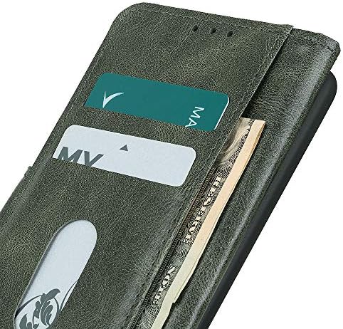 Hongxinyu LG Velvet Case, Ретро Портфейл-книжка с панти капак от кожа с Магнитна тока, Тънка делото, Вграден Слот за карти и поставка за LG Velvet (Зелен)