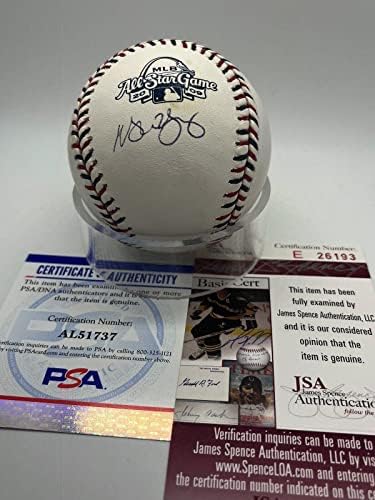 Майкъл Йънг Рейнджърс Подписа Автограф на Мача на звездите бейзбол 2009 PSA DNA JSA - Бейзболни топки с автографи