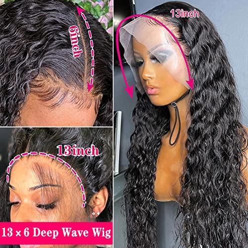 SIVSV Перуки от Естествена Коса на Дантели с Дълбока Вълна, Перуки, изработени от Човешка Коса за черни жени, 150%