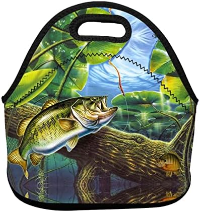 Дамски Мъжки Изолирано Чанта За Обяд Bass Fish Lunch Box Фланец Обяд-Охладител За Учебната Работа В Офис Пикник