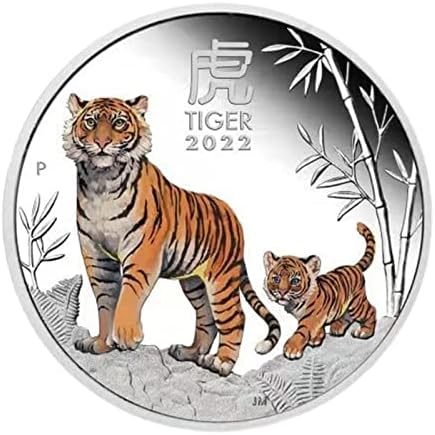 75шт 2022 Година на Тигъра Възпоменателна Монета Австралийска Златна Монета Сребърна Монета Незабравим Медальон Монети Сбирка (Цветни)