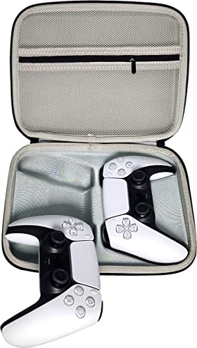 Калъф за контролера на конзолата PS5, Двойна Защитна твърда обвивка DualSense, Пътна чанта за носене две контролери Playstation 5 с Отделение за захранващия кабел и за аксесоар