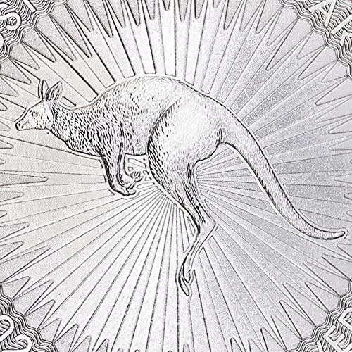 2022 P AU Лот от (5) австралийски сребърни монети като кенгуру с тегло 1 унция, Блестящи, без да се прибягва, със сертификати за автентичност на стойност 1 долар на САЩ
