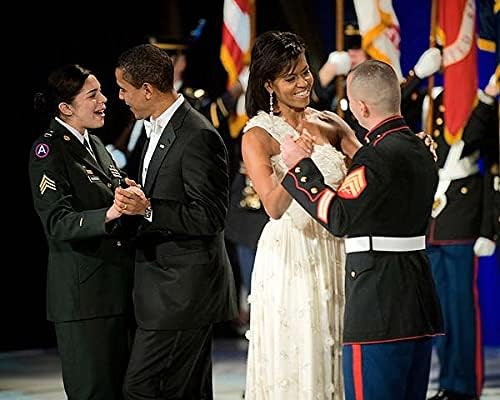 Президент и Мишел Обама Танцува печат на снимки от галогенида Сребро 11x14
