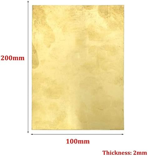 LUCKNIGHT 1 Бр. Метална плоча от меден лист 100 мм x 200 мм, дебелина на месингова плоча (размер: 2 мм)