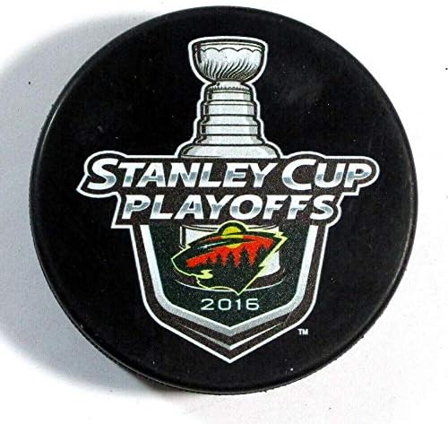 Плейофите за Купа Стенли Минесота Уайлд С логото на Официалната шайби за Хокей в НХЛ - Хокей карта
