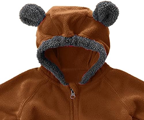 Дете Деца Детски момчета момичета руно hoody яке палто връхни дрехи есен-зима на мълния сладък мечка ушите на момчетата