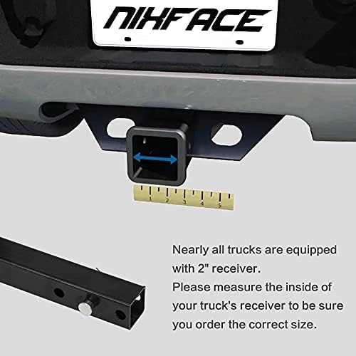 Закопчалка за благополучно NIXFACE с двойно флагштоком подходящ за 2-инчов приемник на ремаркето, съвместим с внедорожниками и камиони