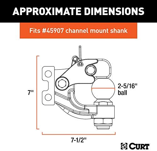 Регулируема шаровое определяне на прицепного устройство CURT 45900, 2-инчов приемник, отдръпването на 6 инча, изкачване