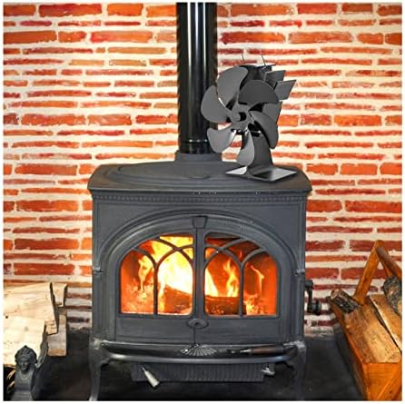 Uongfi Черно Камина с 5 остриета, Вентилатор за топлинна пещ, Дърво Горелка, Еко-Фен, Безшумен Вентилатор за домашна