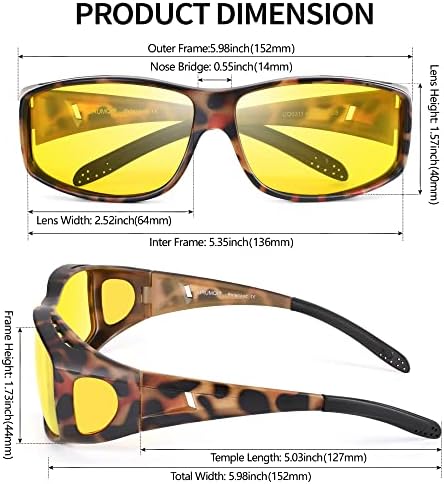 Очила за Нощно Виждане URUMQI За Шофиране, Надеваемые Над Очилата за Мъже и Жени, Поляризирани Очила за Нощно Виждане-glare