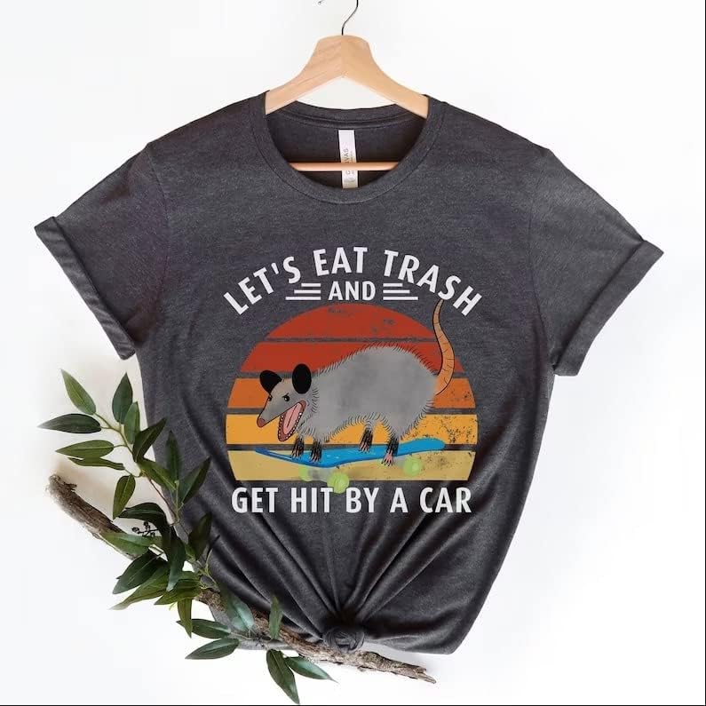 Реколта Тениска Let ' s Eat Trash Със Забавна Опоссумом, Странен Подарък Любовник Опосум, Подарък Тениска С Отпадъчна