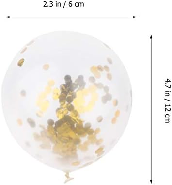 12 бр. в 1 комплект Златни балони от алуминиево фолио с номер 60, набор от балони с конфети, Латекс, декорации с