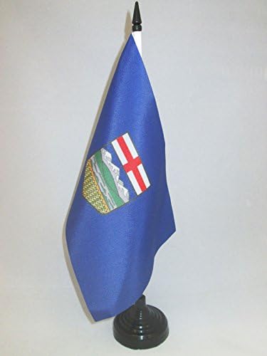 ФЛАГ AZ Тенис на Флаг на Алберта 5 x 8 - Канада - Тенис на флаг на Канадския региона Алберт 21 х 14 см - Черна Пластмасова