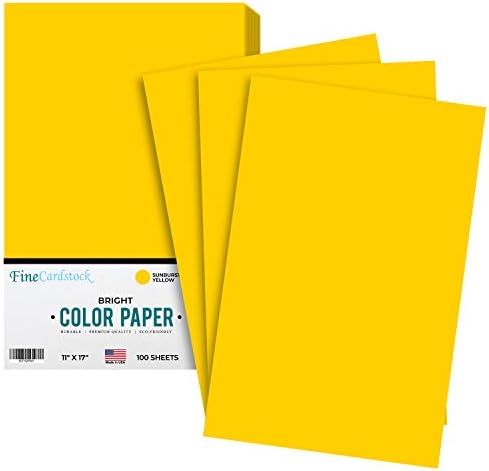 Хартия 11 x 17 Sunburst Жълт цвят, Гладка, за ученически пособия, офис и дома, празничните занаяти, изкуства и занаяти