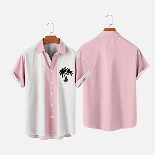 Zpervoba Мъжки Хавайски Ризи с Принтом, Плажни Ризи с Копчета и Къс Ръкав, Тениски за Мъже Голям и Висок Растеж