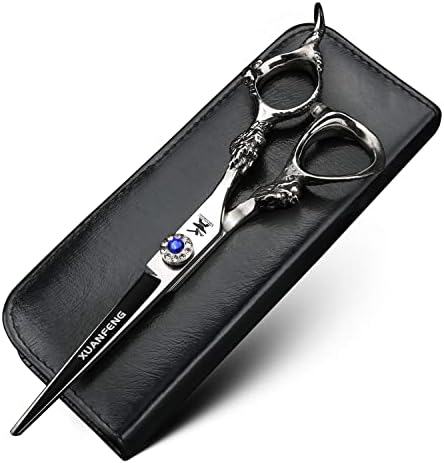 XUANFENG Dragon Дръжка 6 инча Ножици за Коса от стомана 9cr18, ножица за подстригване на коса за дома или Фризьорски