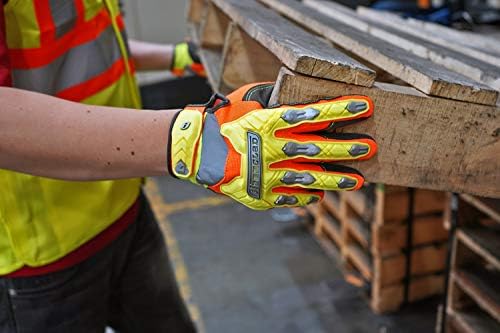 Ударни работни ръкавици IRONCLAD Command; Ръкавици за сензорен екран, водещ длан и пръсти за защита от удари, може