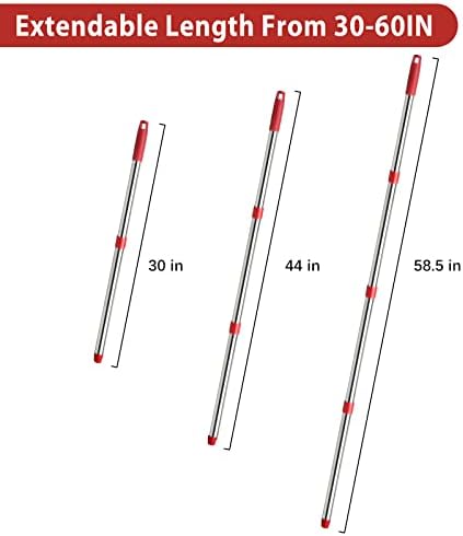 Замяна въртяща се дръжка за парцал с 4 секции - работа на смени дръжката за парцал с дължина 2,5-5 метра, която