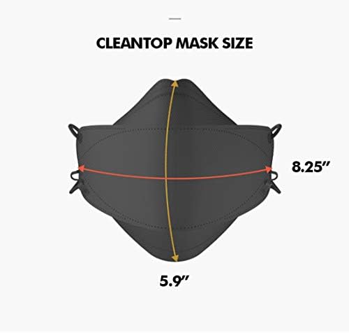 CleanTech (опаковка от 10 броя) [EverGreen CleanTop] (регулируема каишка) 4-слойна филтри премиум-клас (сертифицирани KF94) Маска за лицето, Защитни прахозащитен, за Еднократна употре