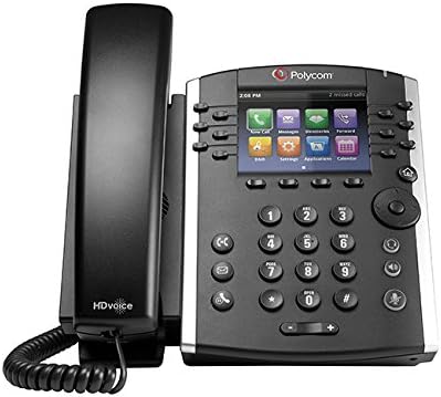 Поли - VVX 411 12-Линеен бизнес VOIP телефон (Polycom) - Тенис на телефон с телефонна тръба - POE - Източник на