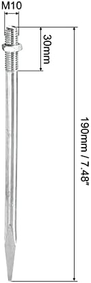 uxcell M8x24mm Дължина на Тръбата 190 мм Стягащи Скоби Острие От Въглеродна Стомана Нокти Сребърен Тон 10шт