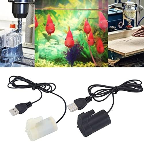 Потопяема водна помпа WDBBY, аквариуми за риби, DC 5V 2-3 л /USB зарядно устройство, водна помпа с двигател (цвят: черен)