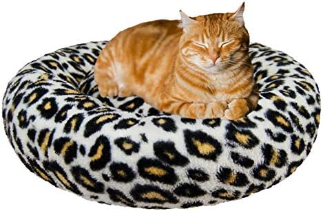 Меко легло за кучета и котки Bessie + Barnie Ultra Plush Deluxe Comfort за кучета и котки Cheetah Snuggle Bed (с