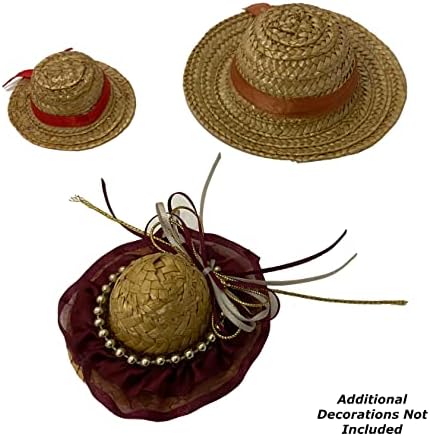 1 парче Сламена шапка с Различни размери от миниатюрни до по-широка, от край до край (5 инча)